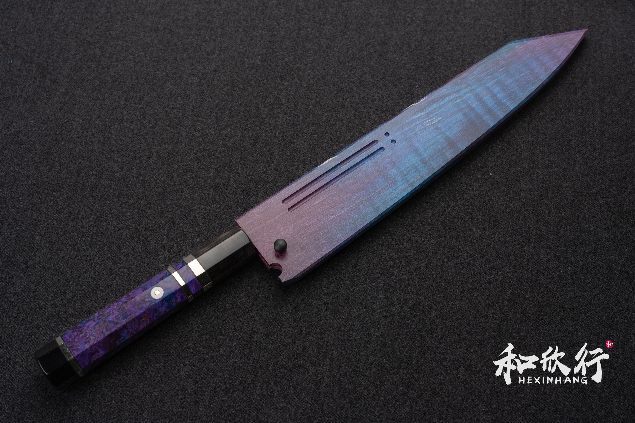 二唐刃物鍛造所Nigara Hamono SG2 粉末鋼暗紋大馬士革切付筋引255mm